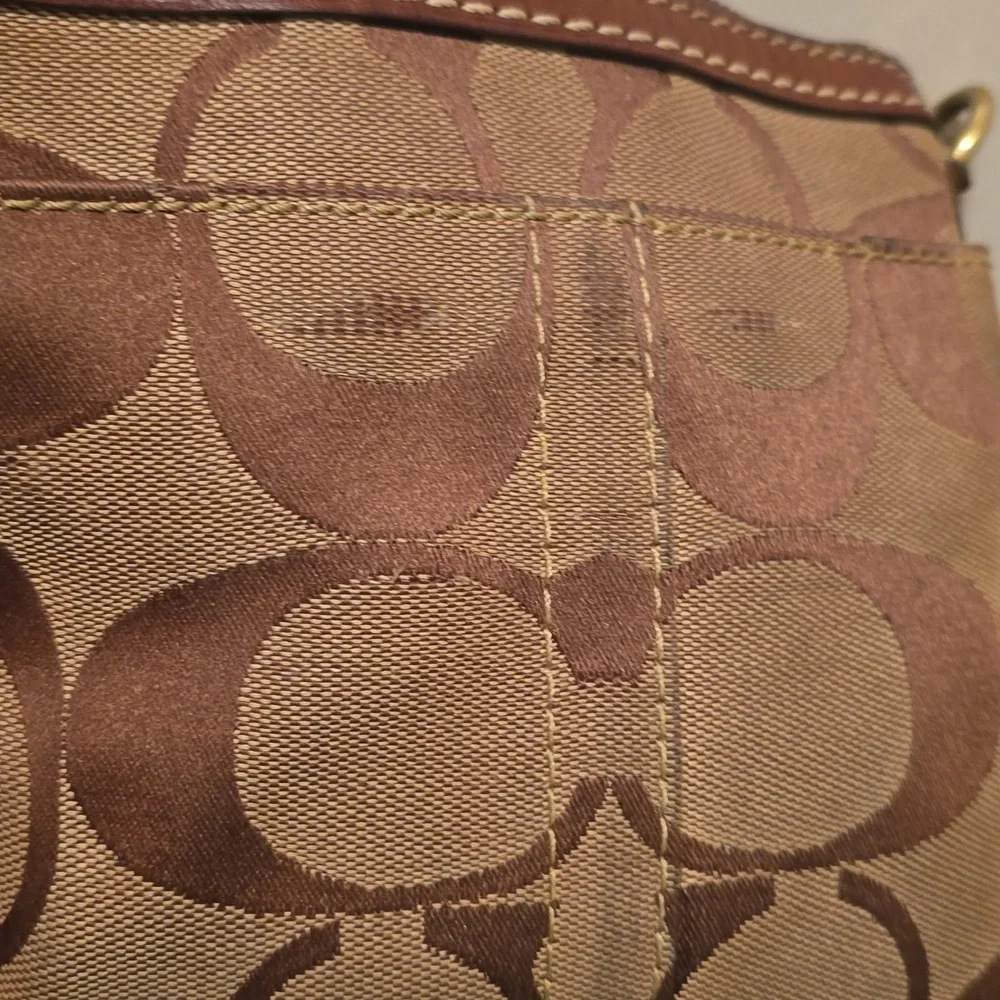 Brown and Tan Coach Crossbody Bag